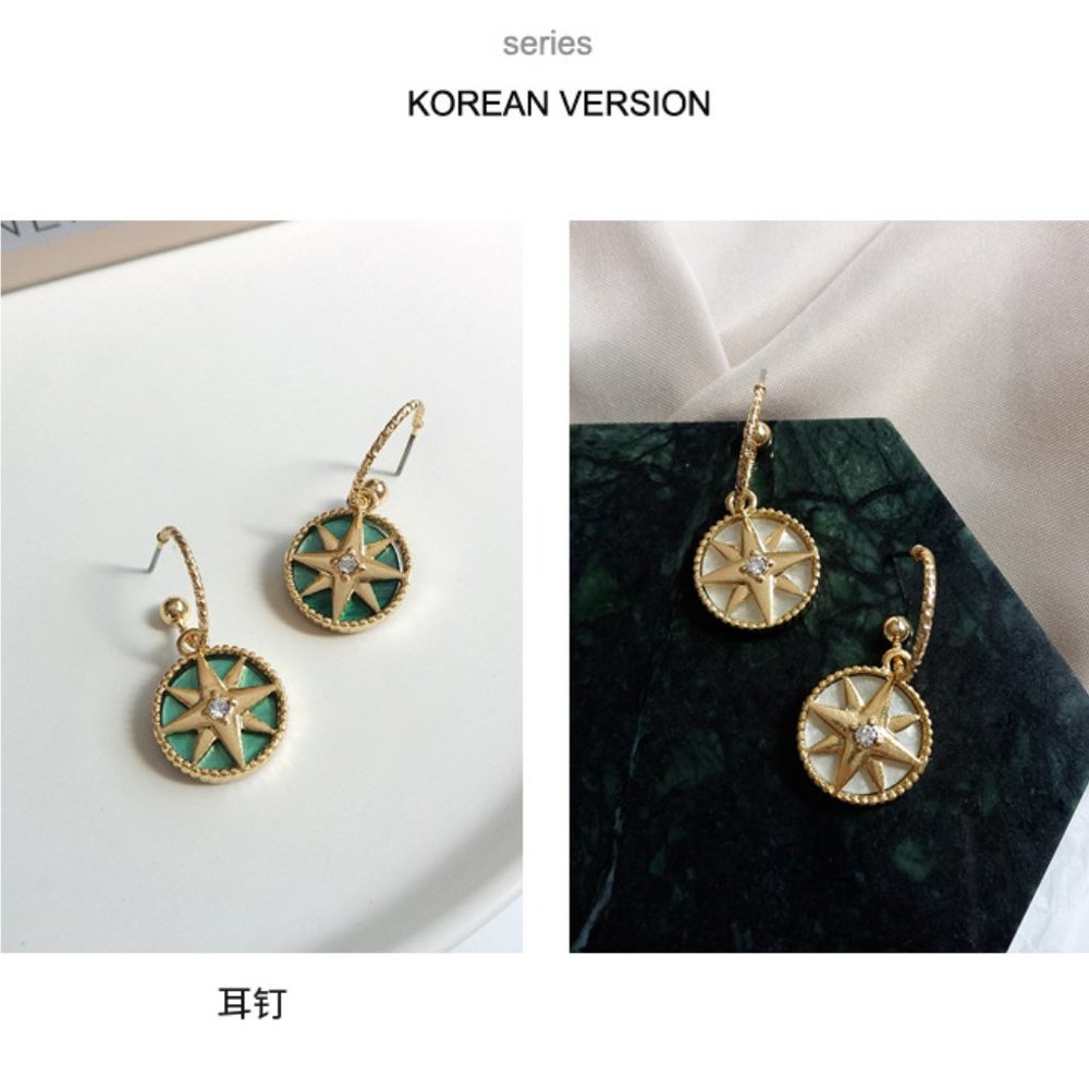 💙💕Last one Rose Des Vents Charm Hoops Earrings - Picture 8 of 9